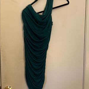 Elegant Teal One-Shoulder Dress